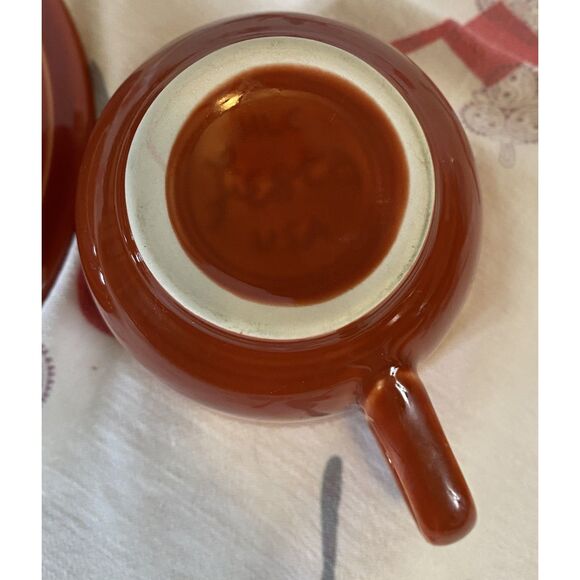 Fiestaware Retired Paprika Classic Teacup & Saucer - Picture 4 of 6